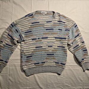 Vintage Women's Mondo Made in Italy Sweater Size Small Blue White Gray